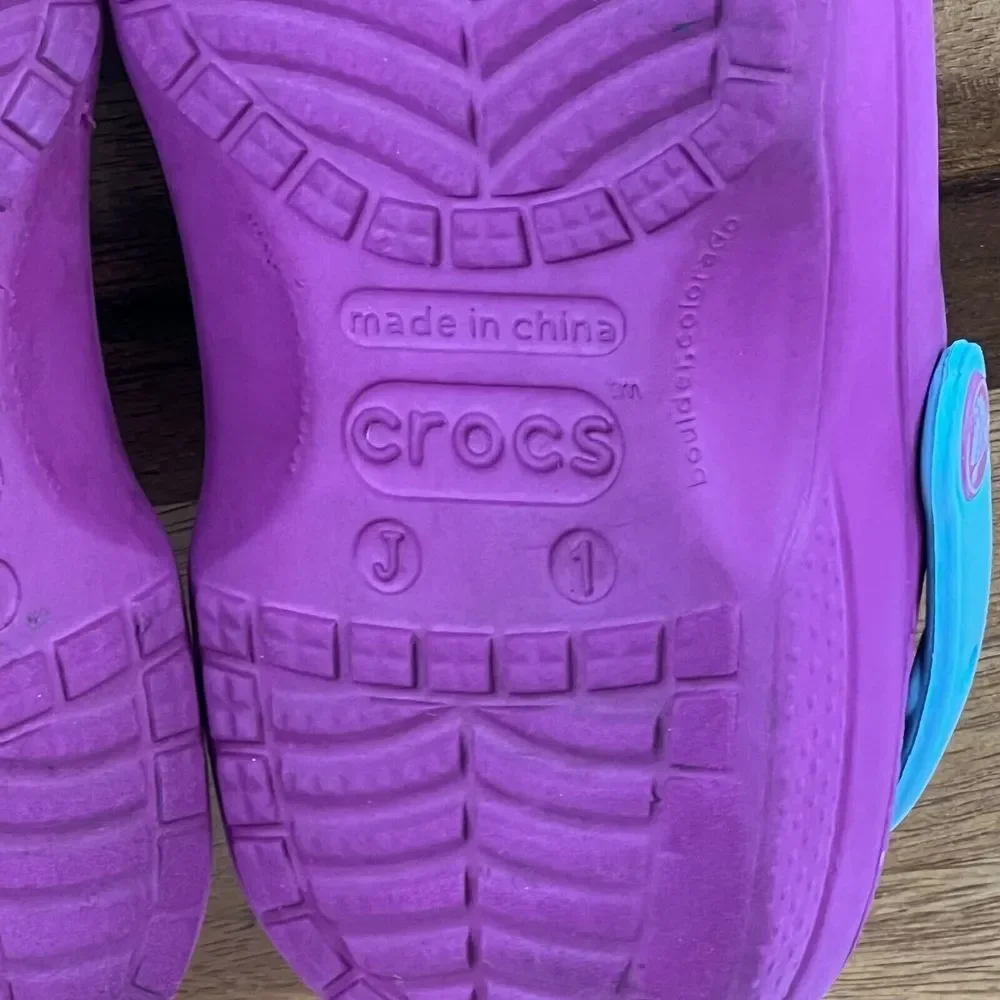Kids Childrens‎ Frozen Purple Lined Slip On Shoes Clogs Sandals Size 1 Y GUC